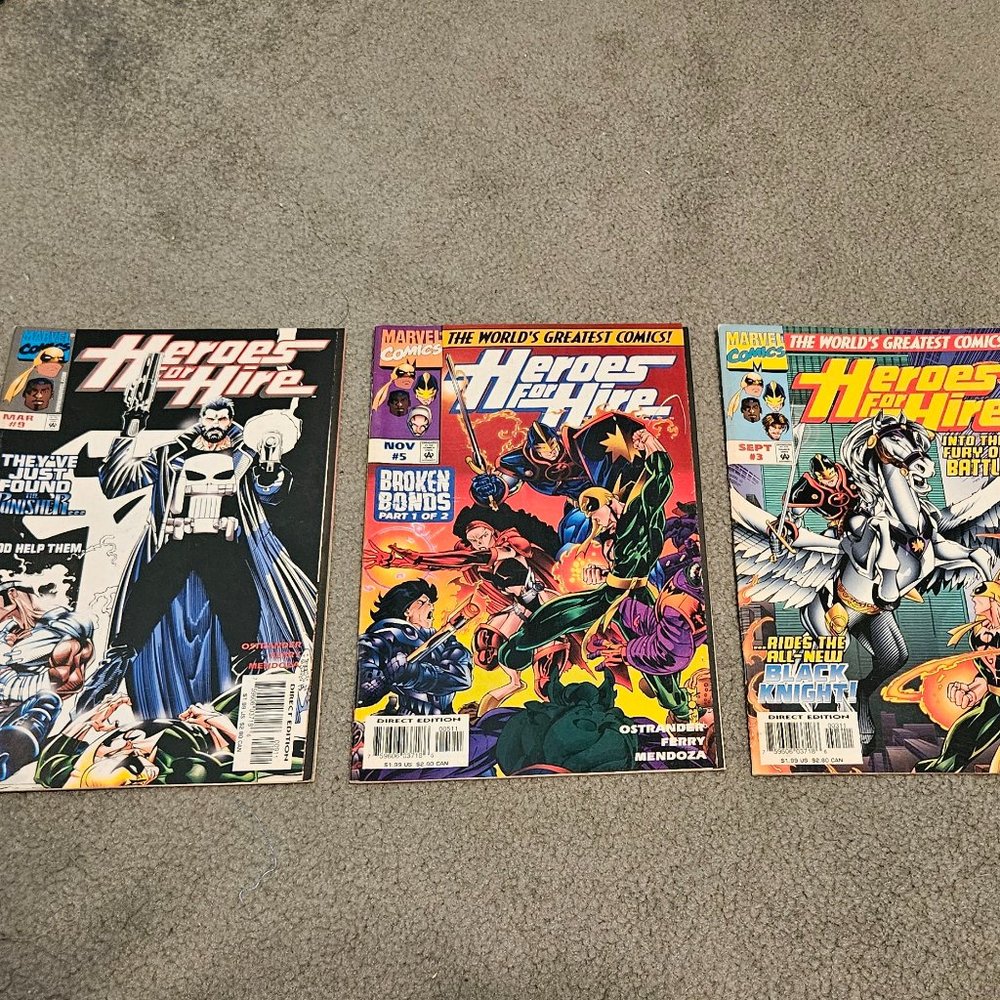 "Heroes For Hire" Marvel Comic Set Issues # 3,5,9 1996